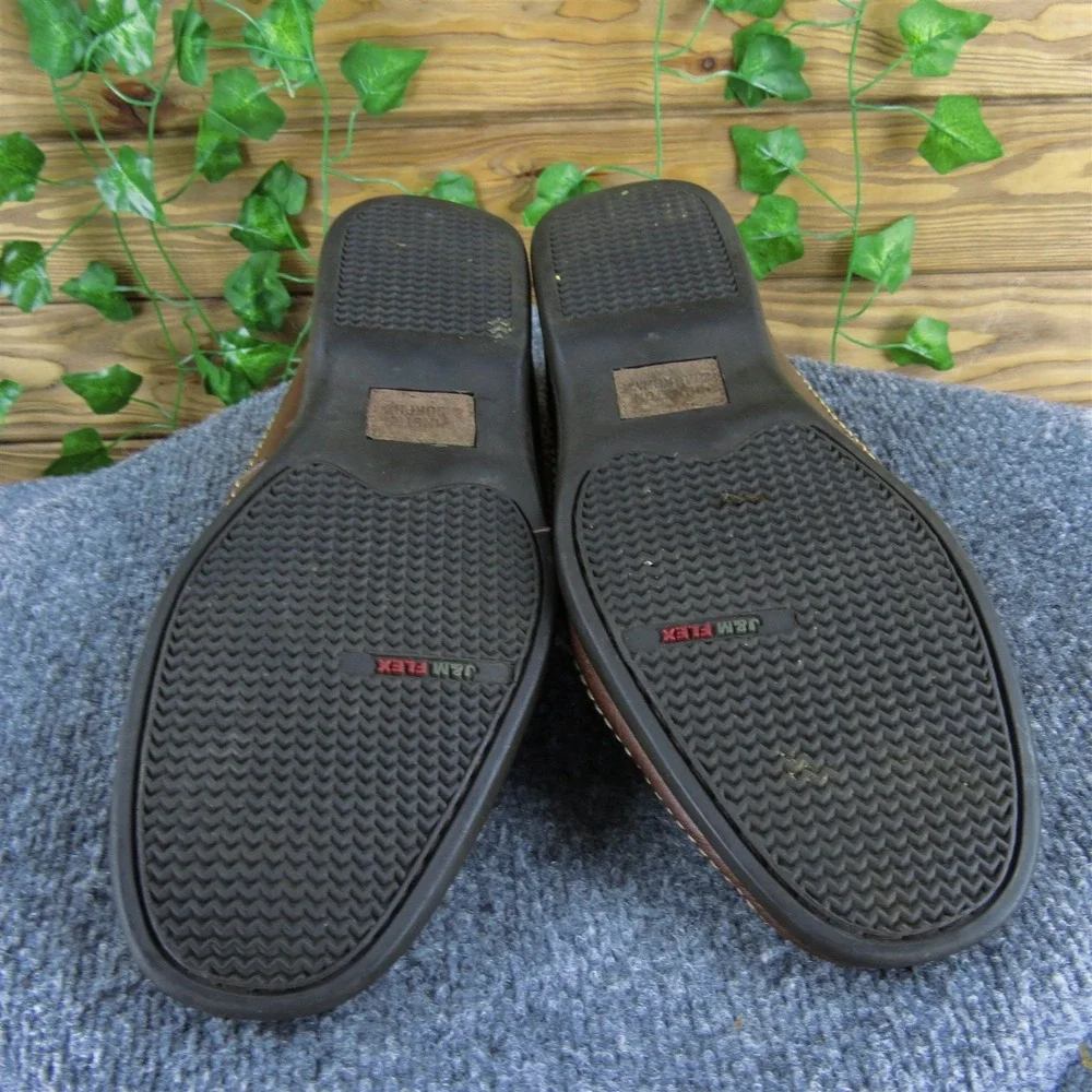 Johnston & Murphy Men Weave Loafer Brown Leather Size 11 Medium Gently Used 2025